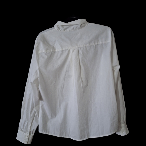 NWT Women's Nine West White Bow Neck White Button Down LongsleeveTop Siz… - Picture 5 of 6